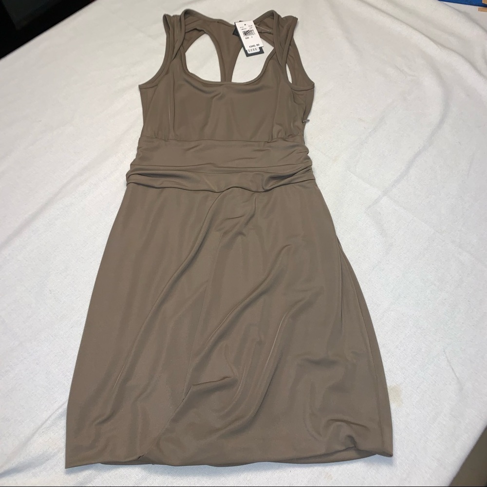 NWT Richard Chai Love Brown Bodycon Side Zip Sleeveless Dress 4